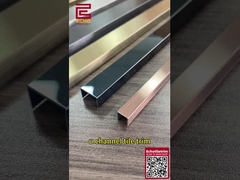 20mm Brushed Black Metal Edge Tile Trim για κεραμικά πλακάκια μπάνιου