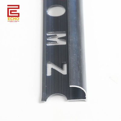 Αλουμινίου σκούρο γκρι Tile Trim 10mm End Caps Tile Edge Strip Για τοίχο διακόσμηση